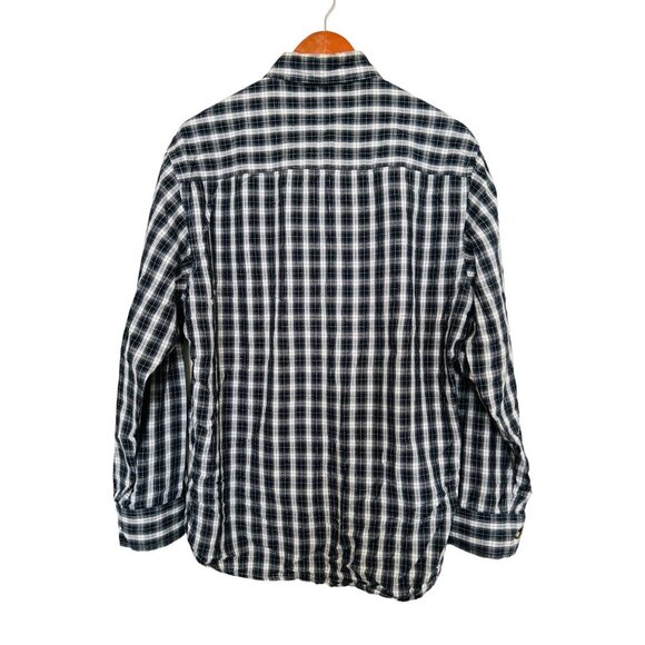 PENDLETON Oxford Shirt Button-up Cotton Blue Tartan Size Med - Picture 7 of 7